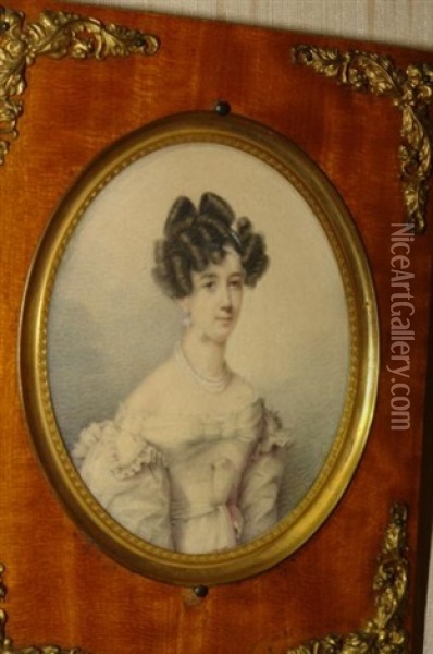 Portrait De Femme Elegante Oil Painting - Jeremias David Alexander Fiorino