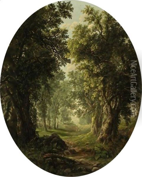 Hunting In The Newark Woods Oil Painting - William Mason Brown