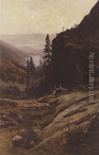 A View Of Donner Lake Oil Painting - William Keith