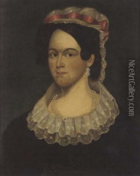 Portrait Of Elizabeth A. Bradbury Oil Painting - Zedekiah Belknap