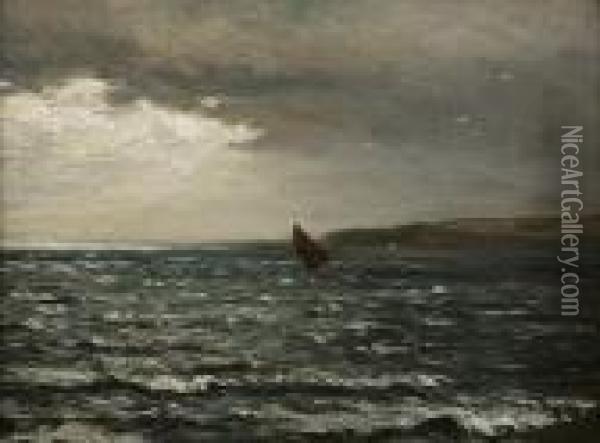 Sail Off An Ayrshire Headland Oil Painting - Joseph Henderson