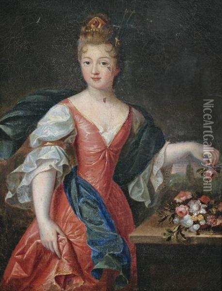 Bildnis Der Comtesse D'argenson Als Flora Oil Painting - Pierre Gobert