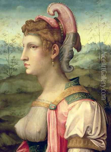 Sibyl, c.1540 Oil Painting - Francesco Ubertini Verdi Bachiacca
