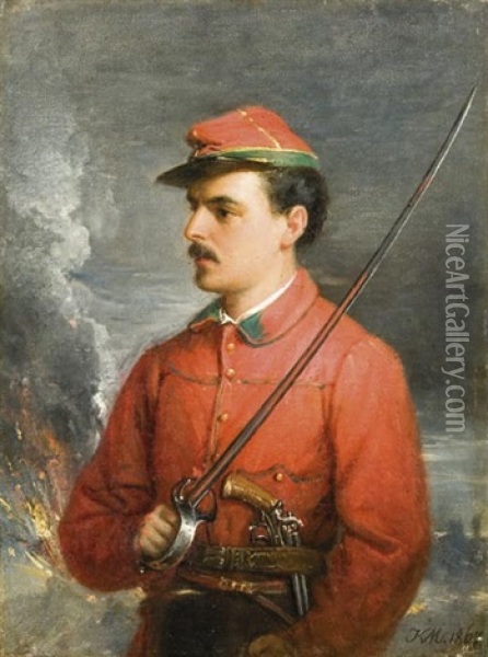 Garibaldi Segedje, Don Pedro Aguera Portreja Oil Painting - Mihaly Kovacs
