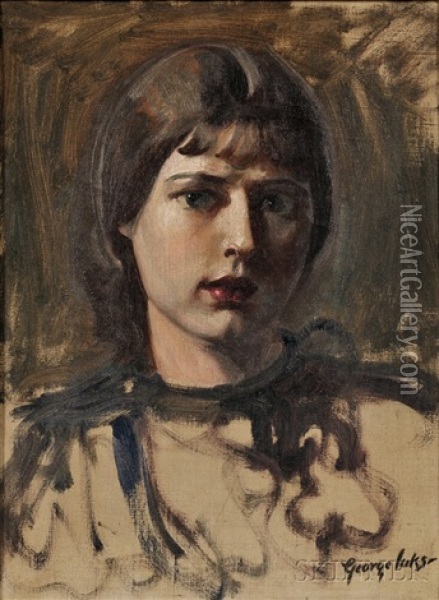 Portrait Of A Young Woman Oil Painting - George Benjamin Luks
