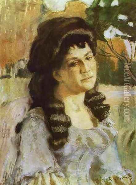 Portrait of a Lady, 1902 Oil Painting - Viktor Elpidiforovich Borisov-Musatov
