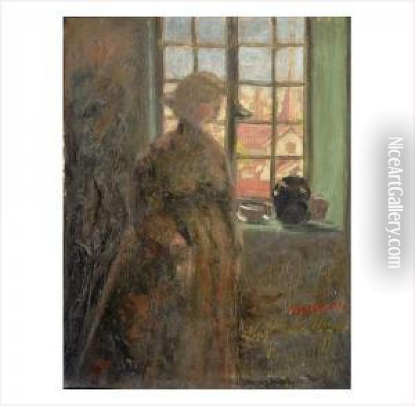 Marie A La Fenetre Oil Painting - Jacqueline Marval