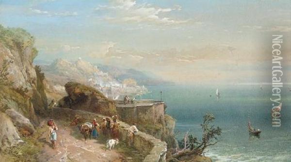 The Amalfi Coast Oil Painting - Thomas Miles Richardson