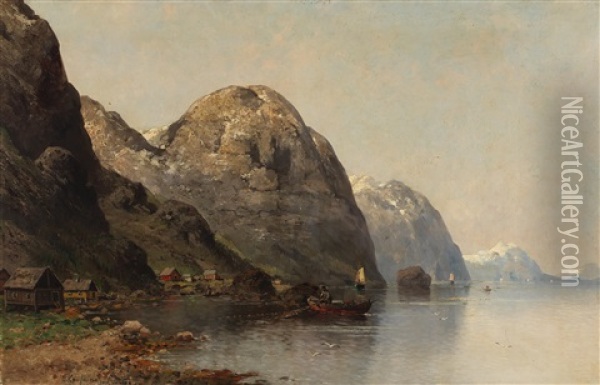 View Of The Hardanger Fjord Oil Painting - Adolf Kaufmann