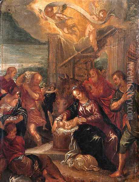The Adoration of the Shepherds Oil Painting - Johann Rottenhammer