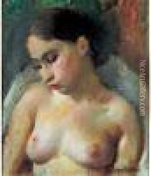 Buste De Jeune Femme Oil Painting - Vera Rockline