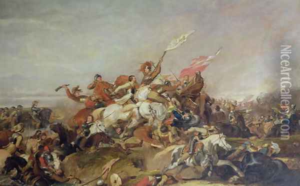 The Battle of Marston Moor in 1644, 1819 Oil Painting - Abraham Cooper