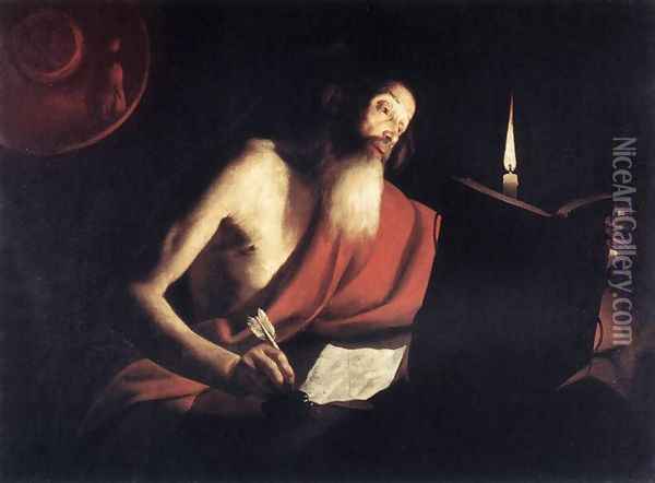 St Jerome 1630s Oil Painting - Trophime Bigot