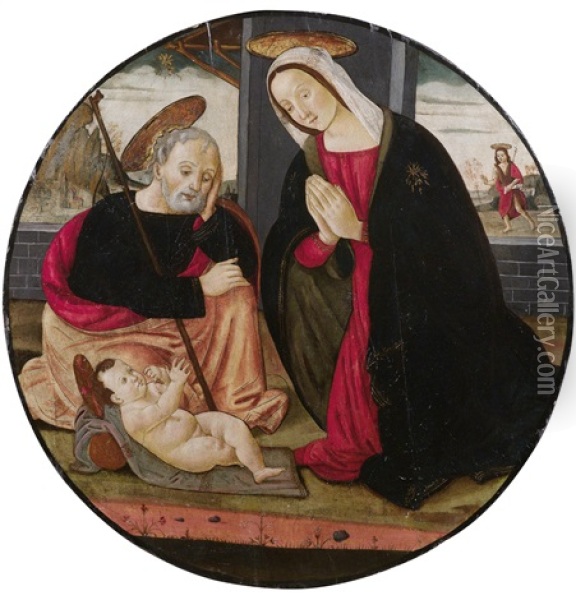 Heilige Familie Oil Painting - Francesco Melanzio