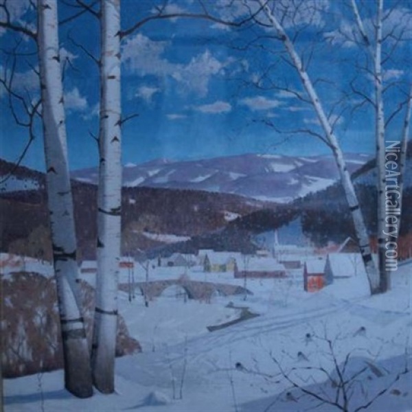 Snowy Landscape Oil Painting - Carl Lawless
