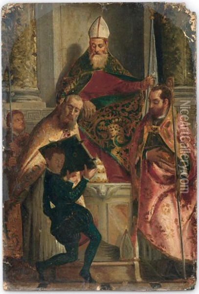 La Santa Messa Oil Painting - Ferdinando Brambilla