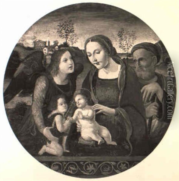 The Holy Family With The Infant Saint John The Baptist... Oil Painting -  Sodoma (Giovanni Antonio Bazzi)