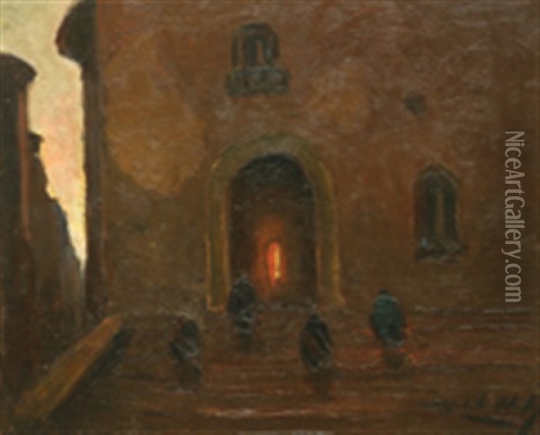 Camino Al Templo Oil Painting - Stephen Robert Koekkoek