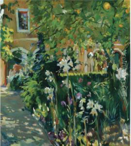 Flores En El Jardin (flowers In The Garden) Oil Painting - Joaquin Miro