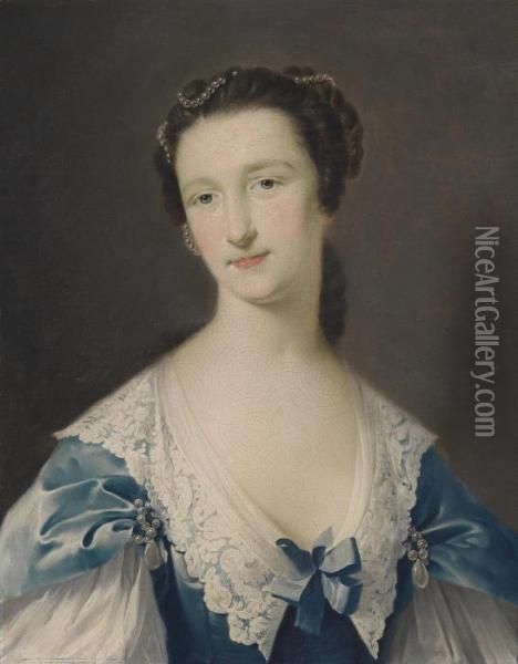 Portrait Of Miss Ackland Oil Painting - Pieter van Bleeck