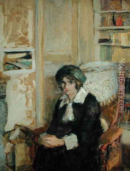 Lucie Belin at the Artist's Home, 1912 Oil Painting - Jean-Edouard Vuillard