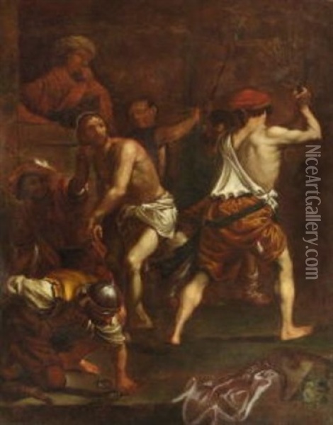 Die Geiselung Christi Oil Painting - Johann Friedrich Sichelbein the Younger