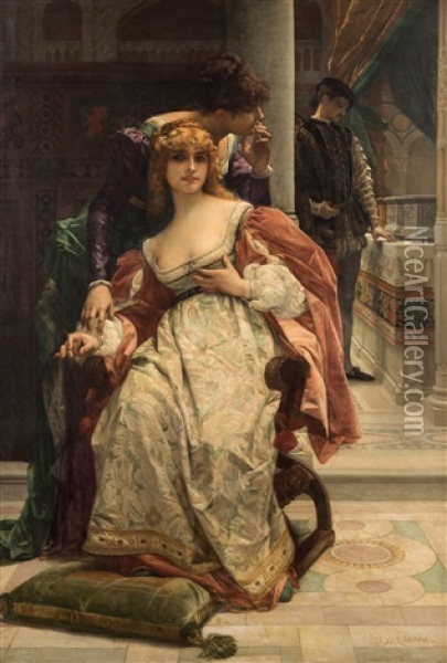 Portia And The Caskets, Scene From The Merchant Of Venice Oil Painting - Alexandre Cabanel
