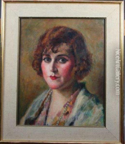 Portrait De Jeune Femme Oil Painting - Charles Francois Prosper Guerin