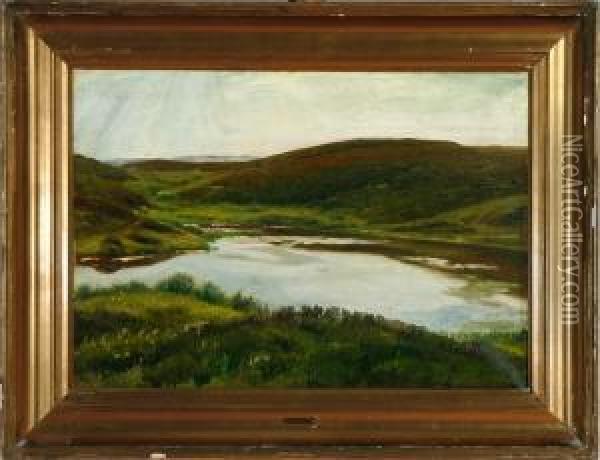 A Danish Landscape At Spring Time Oil Painting - Hans Agersnap