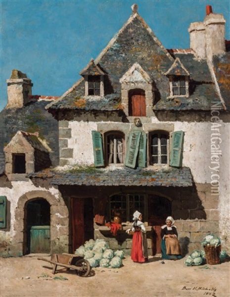 Vieille Maison A Pont-aven Oil Painting - Burr H. Nicholls