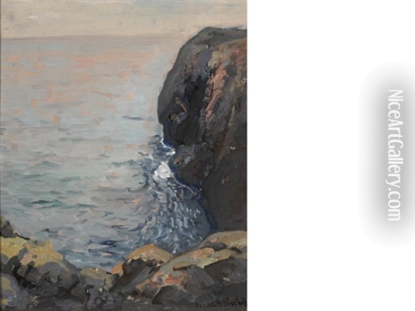 Ocean Cliff Oil Painting - Franz Arthur Bischoff