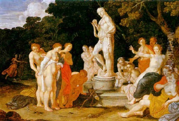 Diana, Die Schwangerschaft Der Nymphe Callisto Entdeckend Oil Painting - Johann (Hans) Konig