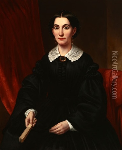 Portrait Of A Woman, Probably A Gold Rush Widow Oil Painting - Samuel Marsden Brooks