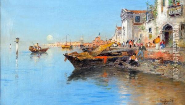 Venetiansk Kaj Oil Painting - Wilhelm von Gegerfelt