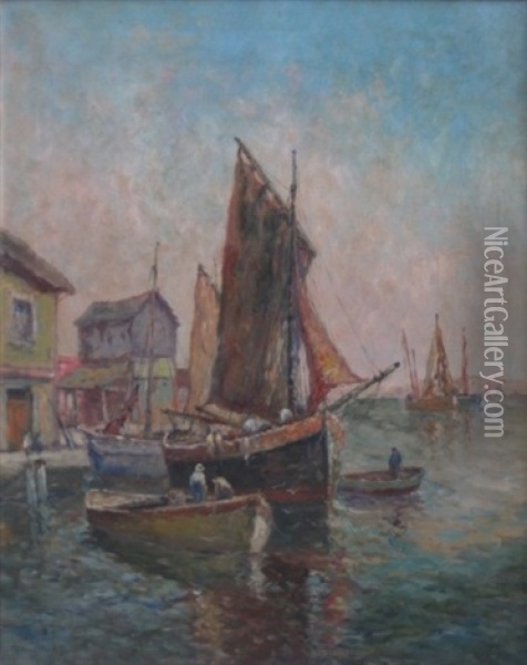 The Fishing Village Oil Painting - William Ward the Younger