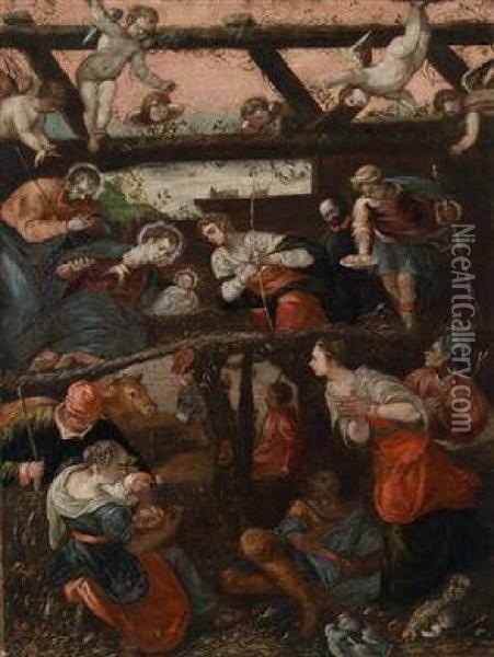 Die Geburt Christi Oil Painting - Jacopo Robusti, II Tintoretto