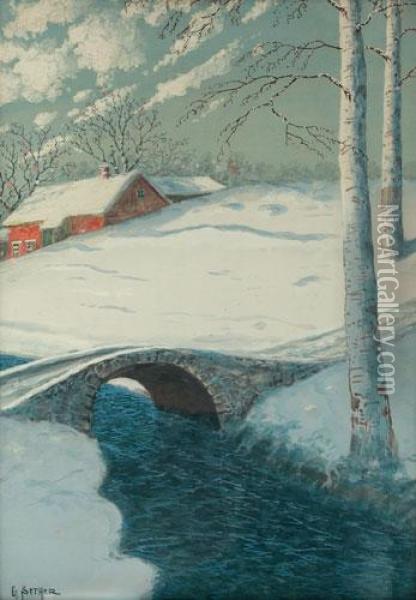 Snowy Landscape Oil Painting - Gulbrand Sether