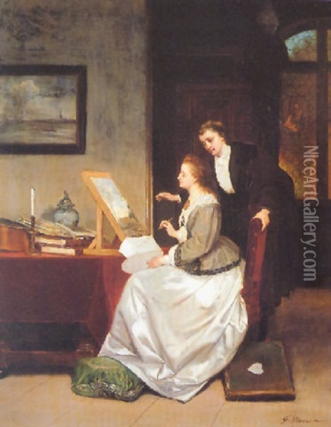 The Painting Lesson Oil Painting - Frans Moormans
