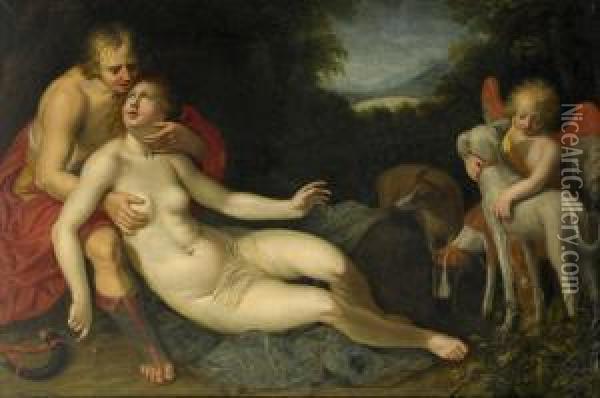 Venus Och Adonis Oil Painting - Adriaen van Nieulandt