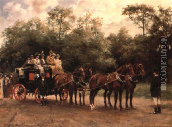 An Afternoon's Outing Oil Painting - Thomas Eyre Macklin