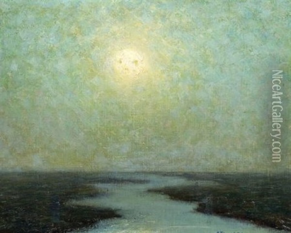 Moonrise Oil Painting - Albert Pike Lucas
