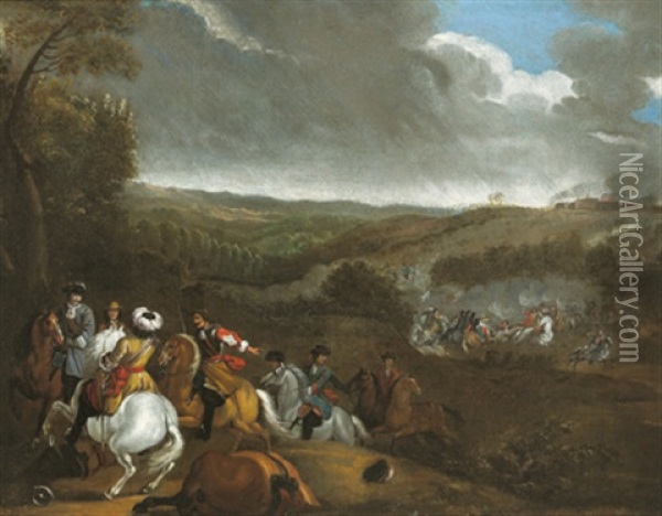Reitergefecht Oil Painting - Jean-Baptiste Martin the Elder