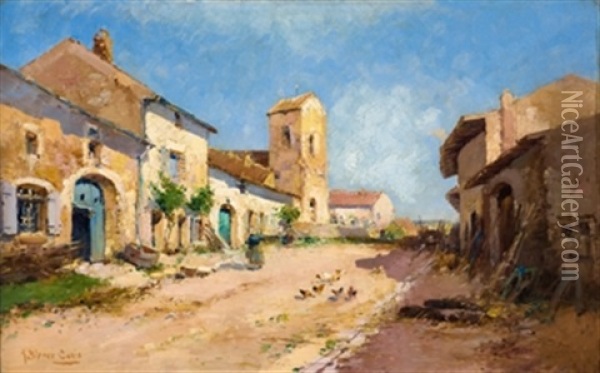 Calle De Pueblo Oil Painting - Jose Blanco Coris