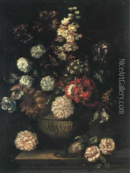 Bouquet De Fleurs Oil Painting - Jean-Baptiste Monnoyer