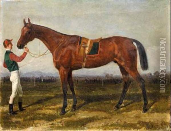 Cavallo Da Corsa Condotto Oil Painting - Filippo Palizzi