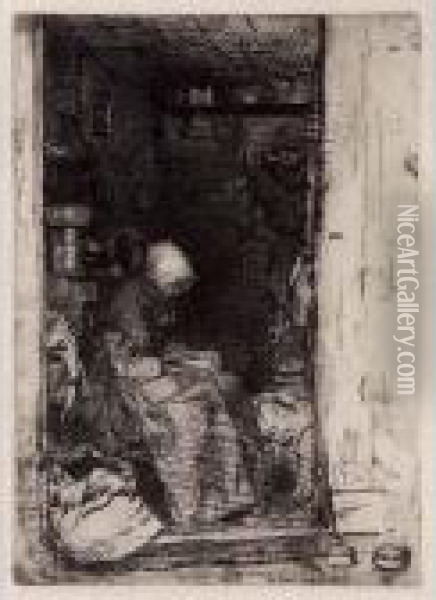 La Vieille Aux Loques Oil Painting - James Abbott McNeill Whistler
