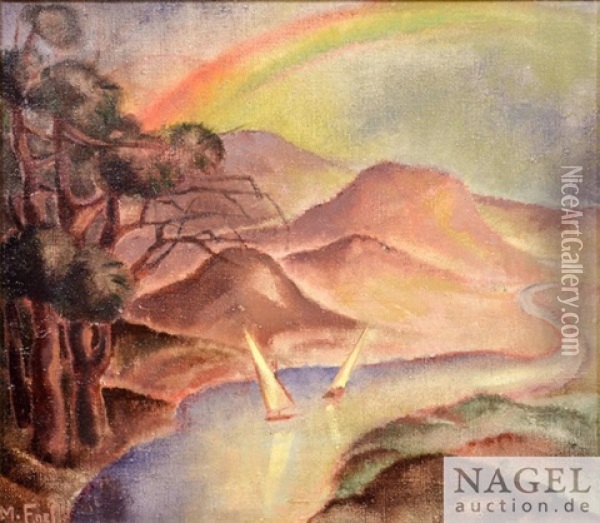 Berglandschaft Mit Regenbogen Oil Painting - Maria Hiller-Foell