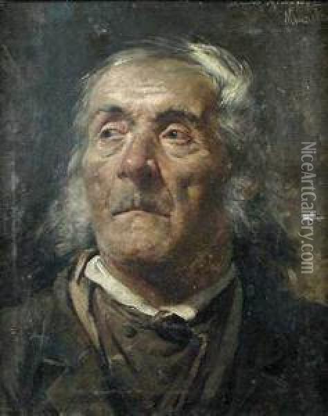Portret Starca Oil Painting - Sigismund Ajdukiewicz