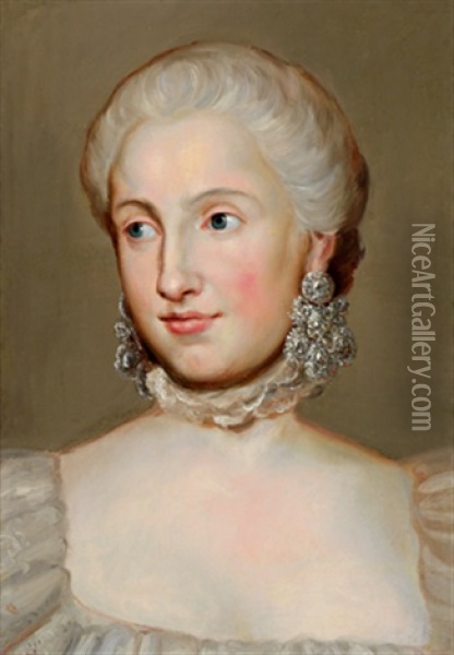 Bildnis Isabella Von Bourbon-parma, Spanische Infantin, Erzherzogin Von Osterreich Oil Painting - Anton Raphael Mengs