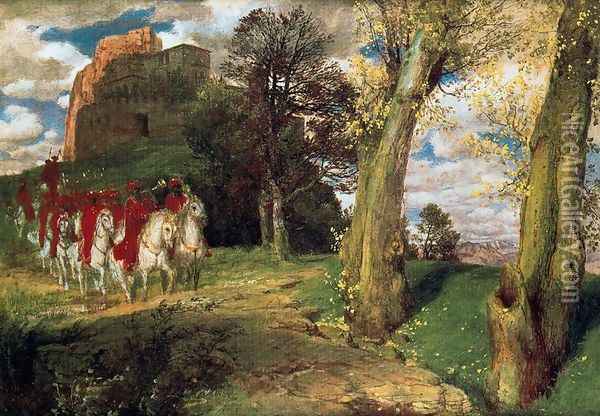 The Moors Cavaliers Oil Painting - Arnold Bocklin